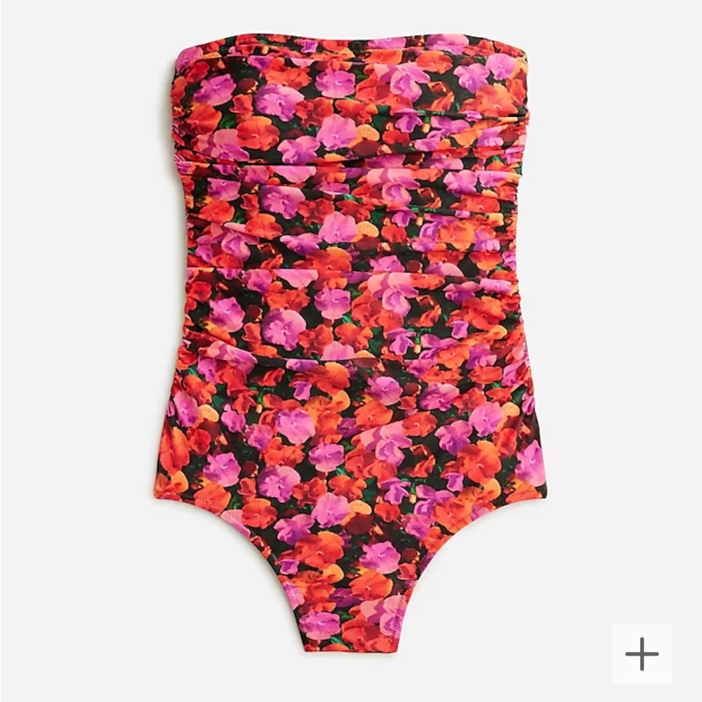 J. Crew Floral One Piece Swimsuit - Pink and Orange